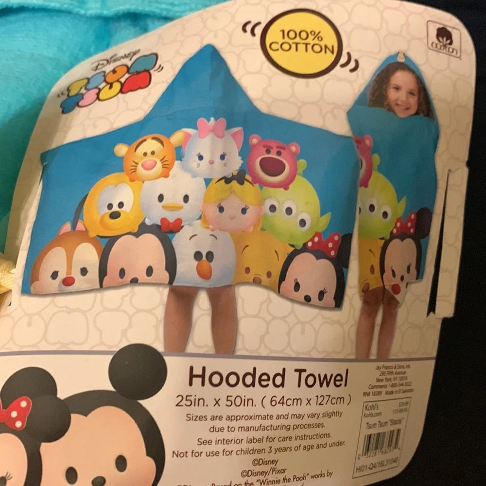 Tsum Tsum hooded towel 25” x 50” NWT